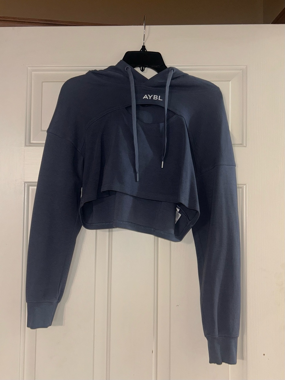 AYBL Navy Cropped Layered Hoodie Sweater